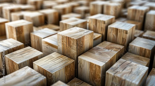 3D Wooden Cubes Array