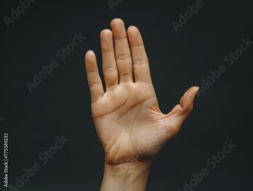 Stop Gesture Woman Hand Black BG