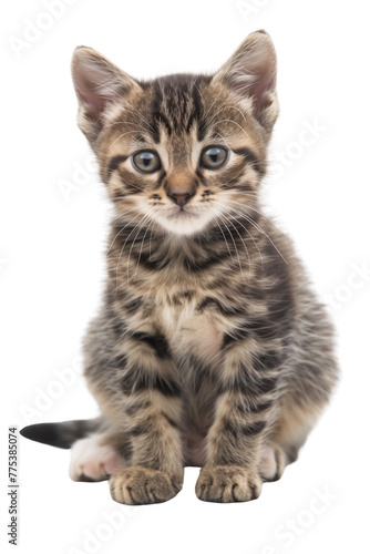 Adorable kitten isolated on transparent background