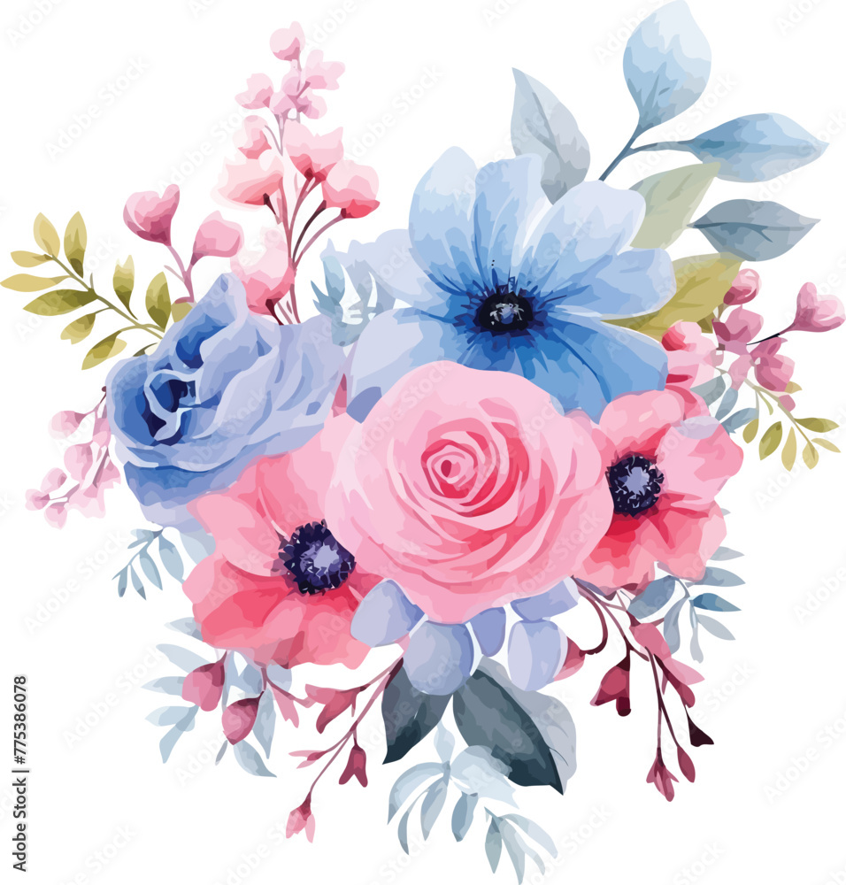 Fototapeta premium Watercolor rose flower painting