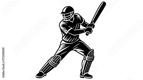 Dynamic Cricket Batsman Vector Perfect for Sports Graphics photo