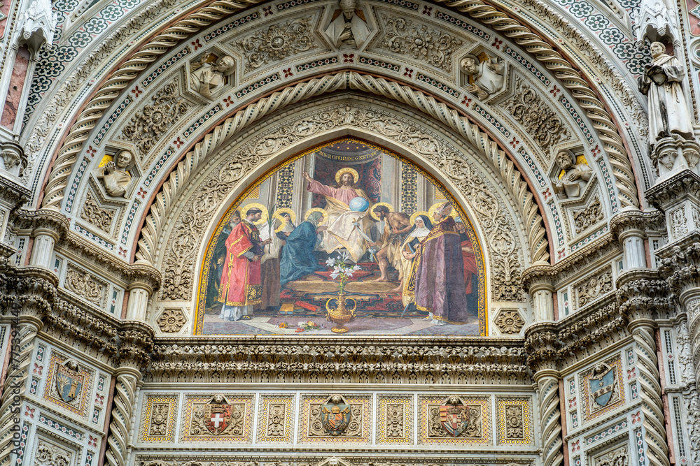 Fototapeta premium View of Florence Cathedral (Duomo di Firenze), Cathedral of St. Mary of the Flower. Italy