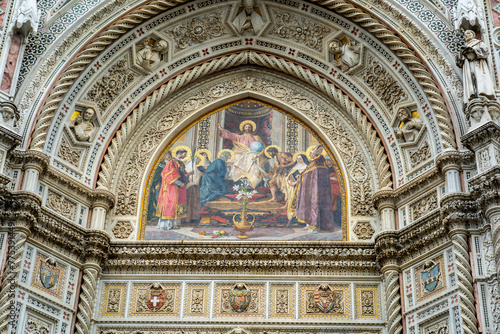 View of Florence Cathedral (Duomo di Firenze), Cathedral of St. Mary of the Flower. Italy