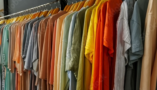Vibrant Vignette: Colorful Boutique Shop Displays Stylish Women's Fashion Items on Racks