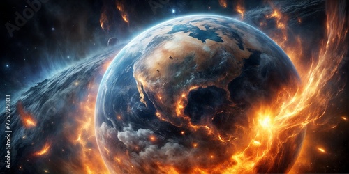 burning planet earth