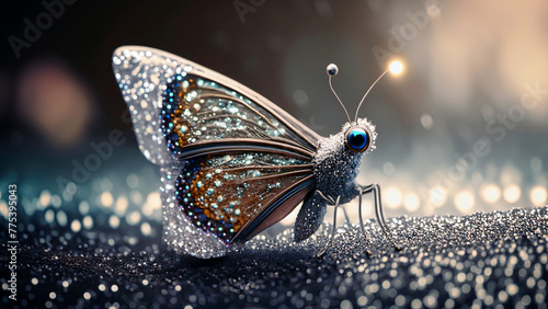 Abstrakcyjny brokatowy motyl photo