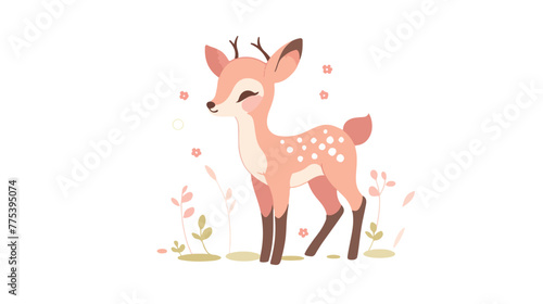 A cute deer on white background illustration 2d fla