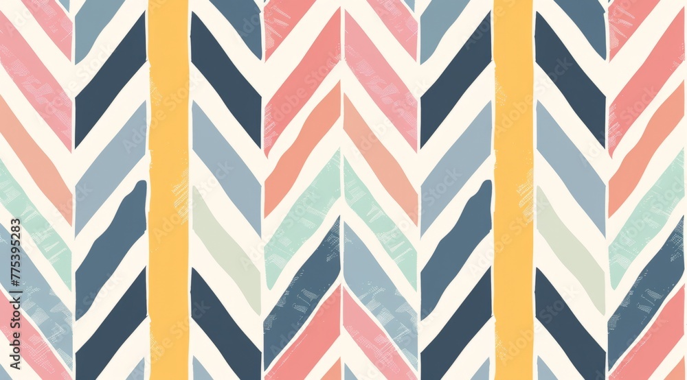Colorful pastel pattern with striped herringbone lines Generative AI Colorful pastel pattern with striped herringbone lines Generative AI