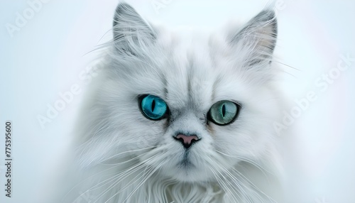White persian cat with heterochromia