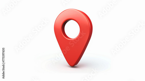 A red geolocation icon isolated on white background