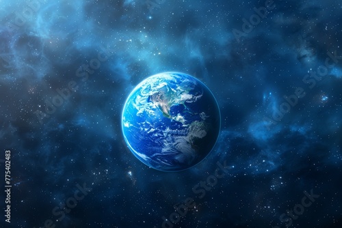 a blue planet in space