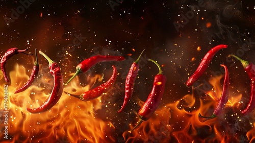 Background depicting the burning pain with Mexican pepper photo