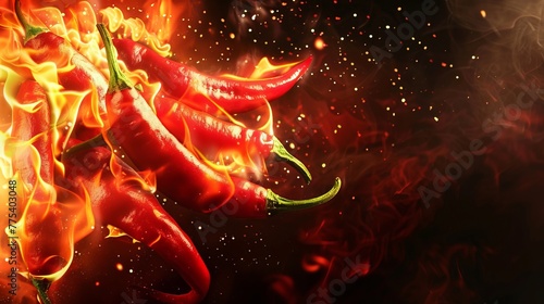 Background depicting the burning pain with Mexican pepper photo