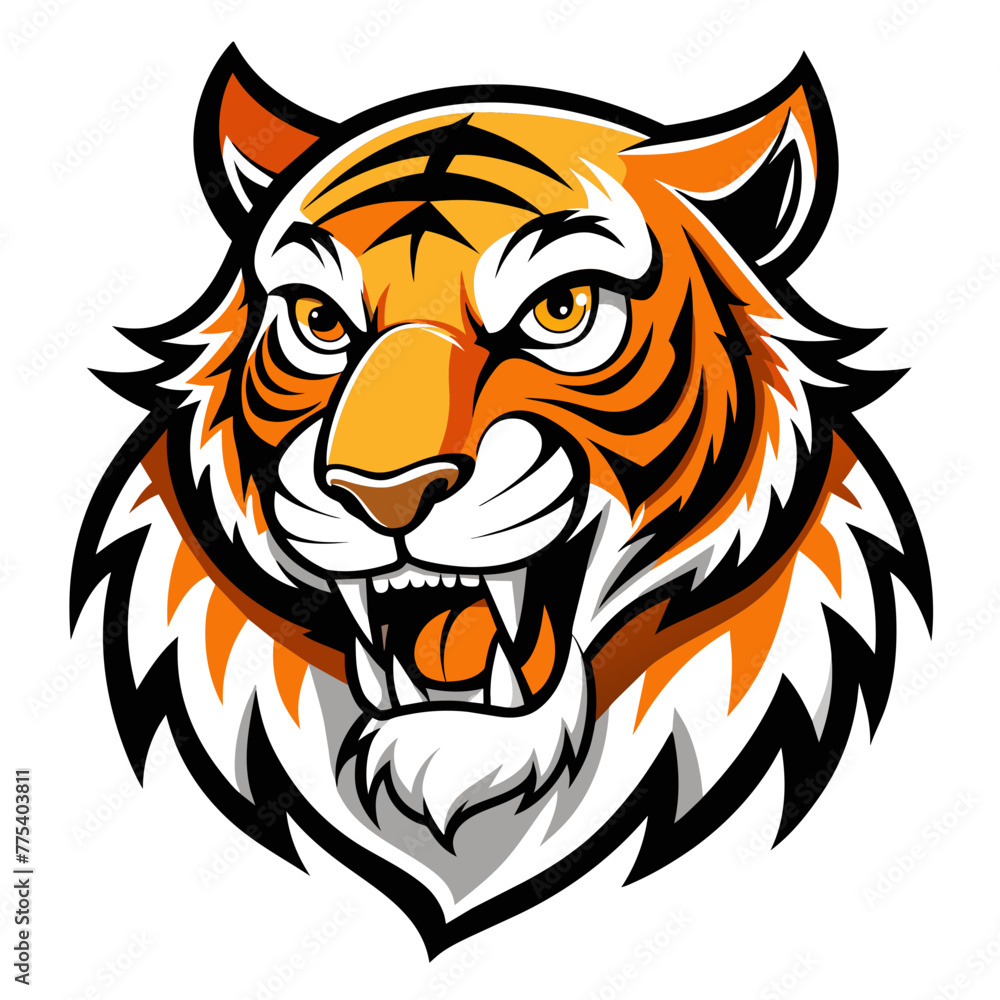 Roaring Success Tiger Mascot Logo Vector on White Background