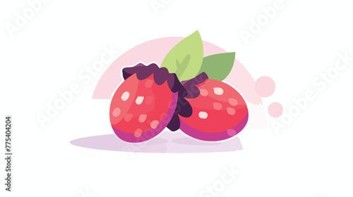 Asai berries vector flat icon Flat design of superf photo