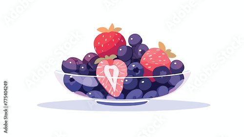 Asai berries vector flat icon Flat design of superf photo