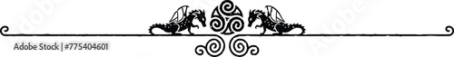 Elegant Header Footer - Tribal Spiral and Dragons