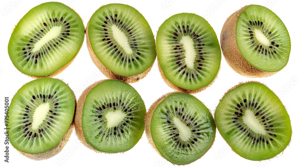 Fototapeta premium Kiwi path isolated on white top view