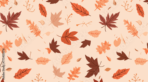 Autumn leaves pattern. Hand-drawn seamless pattern.