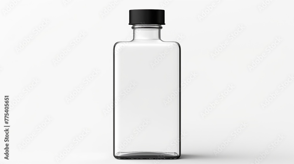 Realistic blank flask bottle mockup isolated on white background. Realistic blank flask bottle mockup isolated on white background.