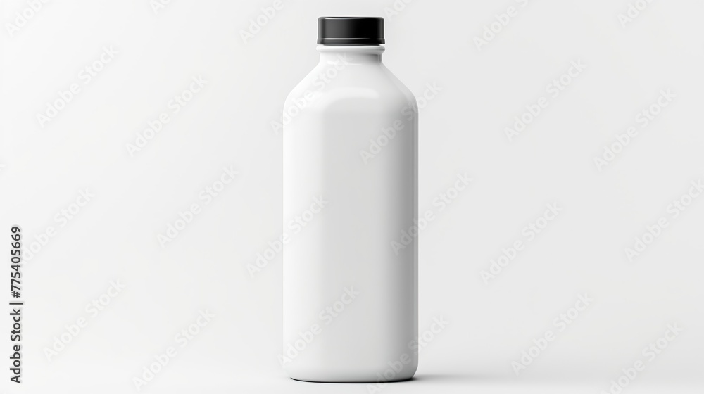 Realistic blank flask bottle mockup isolated on white background.