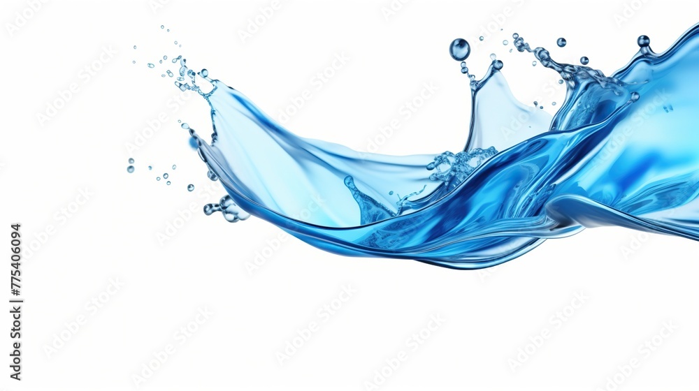 Realistic water splash wave, swirl with drops isolated on white background. Realistic water splash wave, swirl with drops isolated on white background.