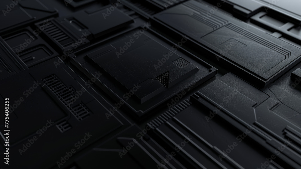 Black tech background, with a geometric