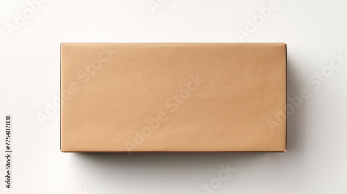 Brown mailer cardboard box mockup isolated on a white background. © Alpa