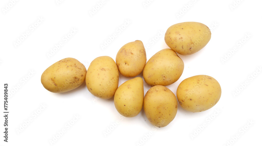 New potato isolated on white background close up New potato isolated on white background close up