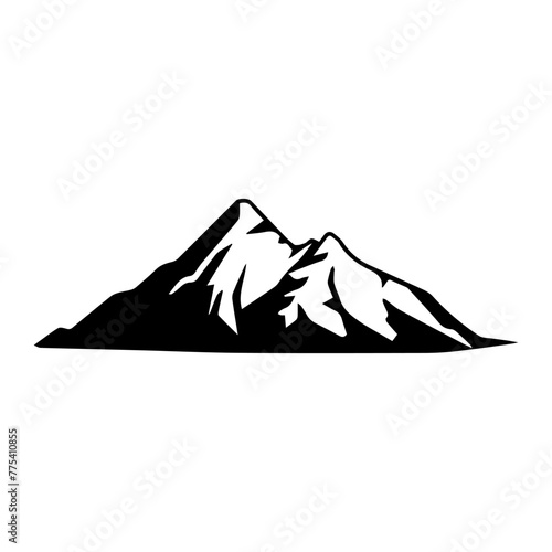 Icon of a mountain. silhouette style. isolated on transparent background. Vector illustration.