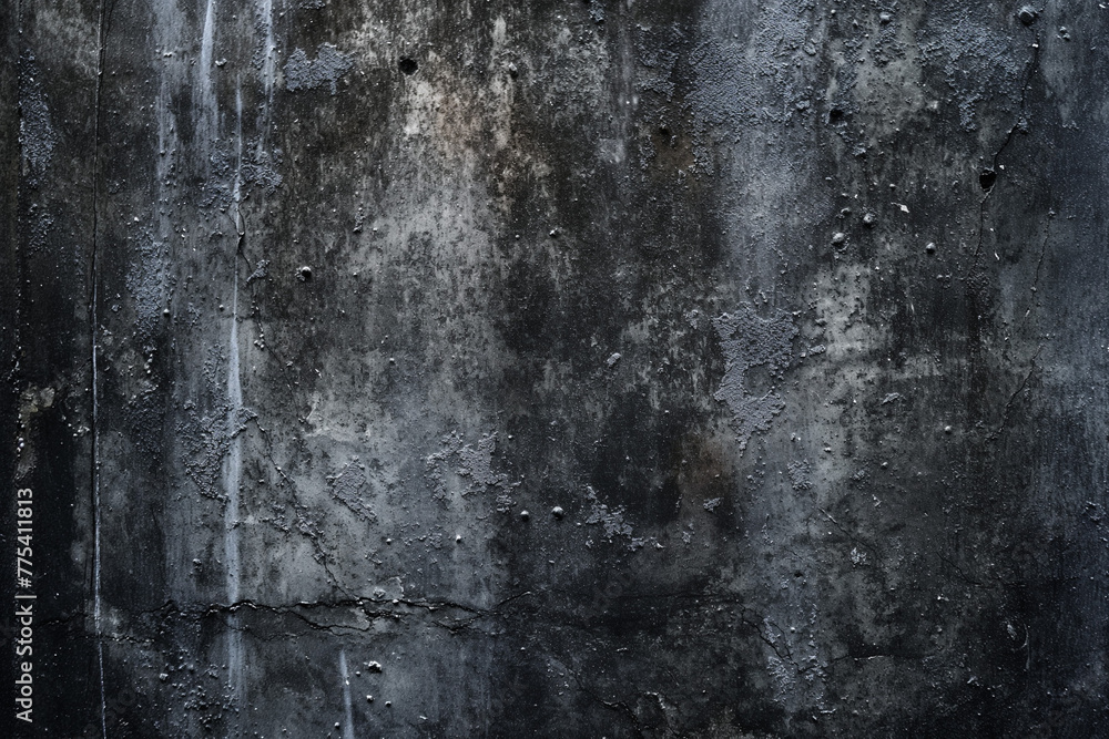 Fototapeta premium texture of dark dirty chipped concrete, generative AI