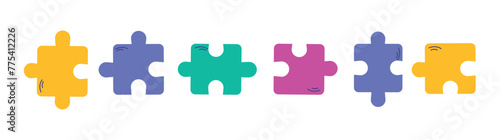 Set of puzzles. Vector graphics in cartoon style