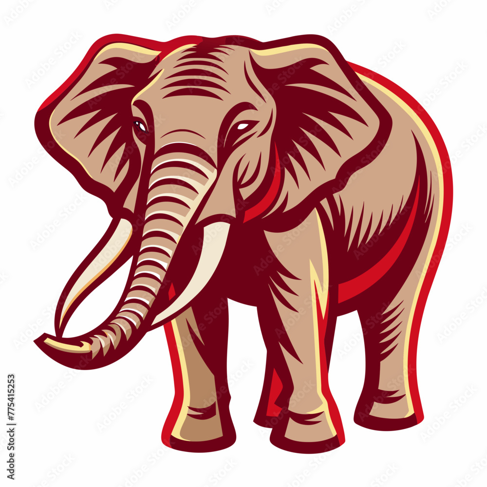 Fototapeta premium elephant, animal, cartoon, illustration, vector,