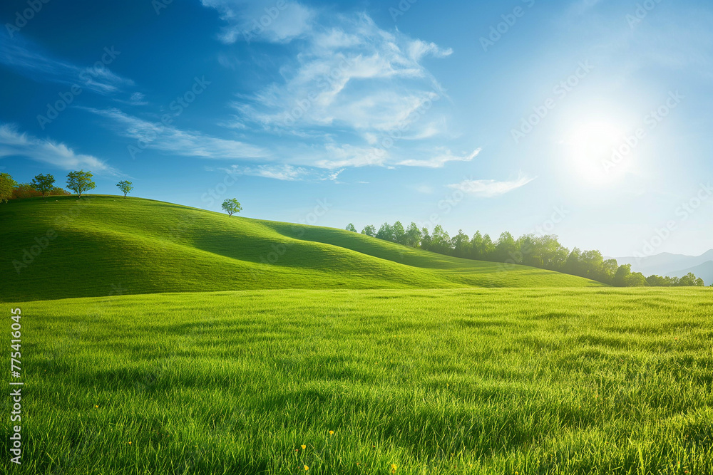 the landscape of a vast meadow for computer wallpaper, or the texture of the view outside the window for visualization, generative AI