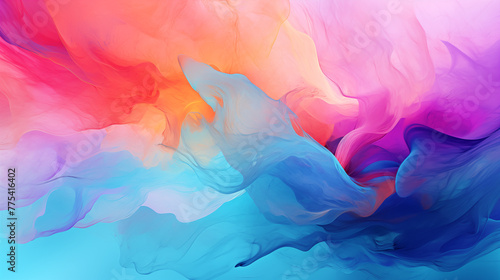 Fluid Abstract Art with Vibrant Pink and Blue Swirls