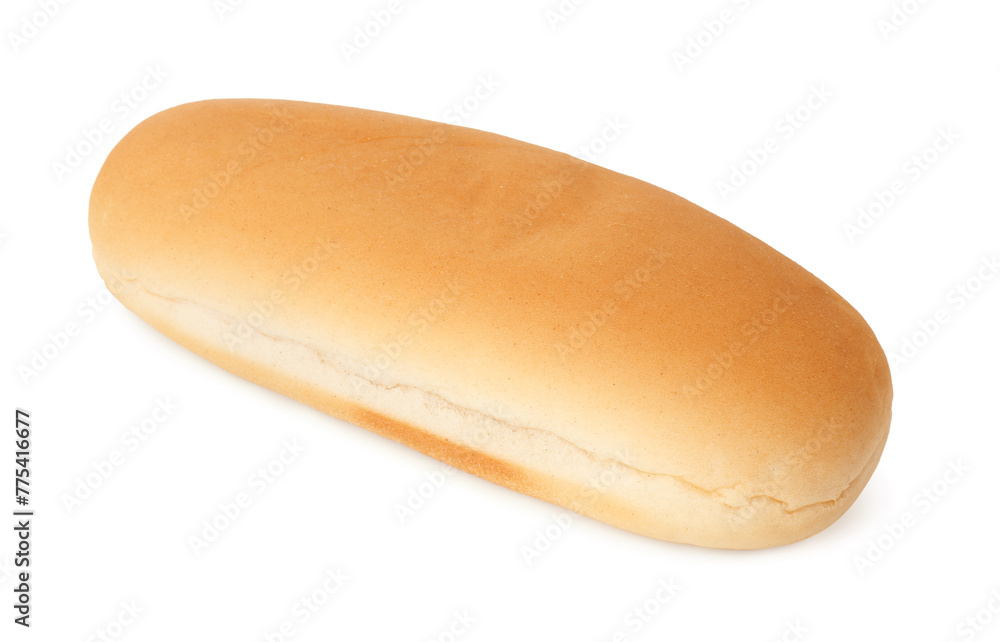 One fresh hot dog bun isolated on white One fresh hot dog bun isolated on white