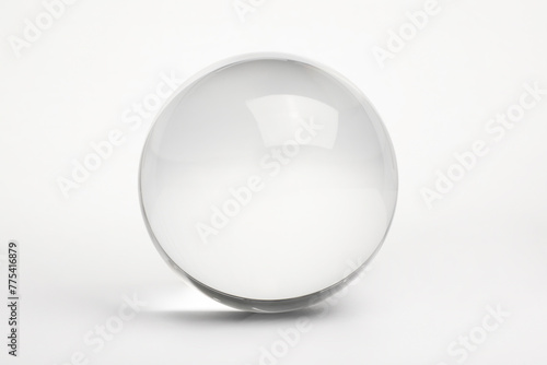 Foto View of transparent glass ball on white background