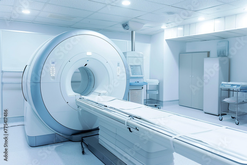 medical office with tomograph, with magnetic resonance imaging MRI, generative AI