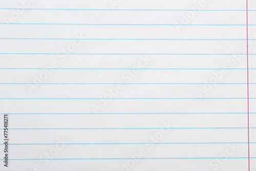 Lined notebook sheet as background, top view © New Africa