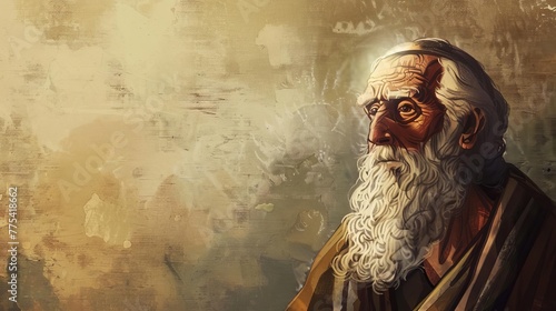 Biblical patriarch Abraham, father of faith and God's covenant, religious illustration photo