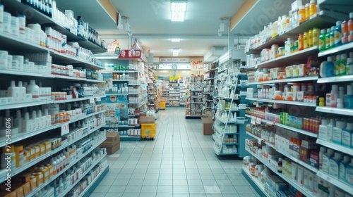 Interior view of a typical drug store