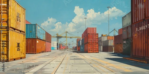 Bustling Container Port Illustrating the Concept of Supply and Demand in Global Trade