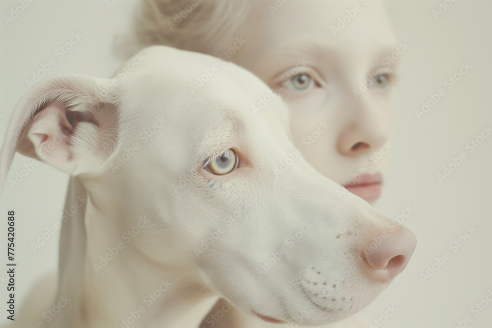 portrait of a child with a dog portrait of a child with a dog