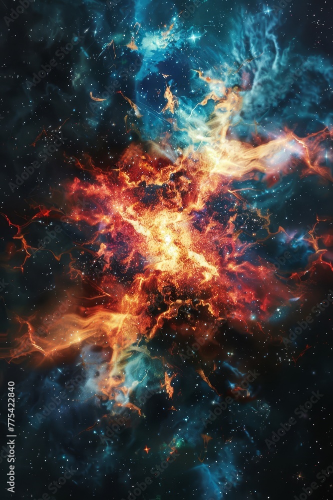 colorful nebula space Generative AI