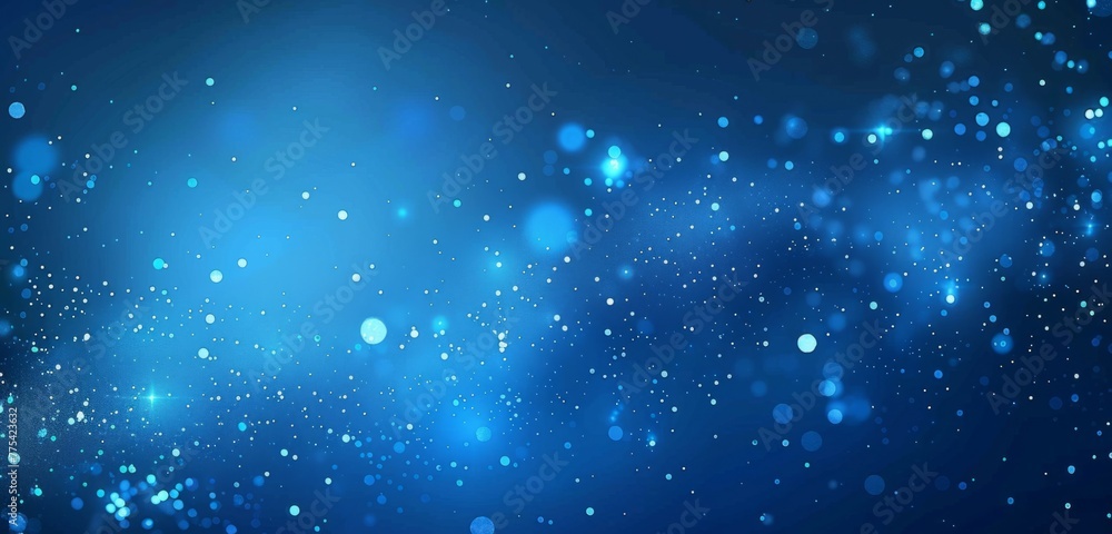 Abstract blue background with glowing stars and bokeh lights Generative AI
