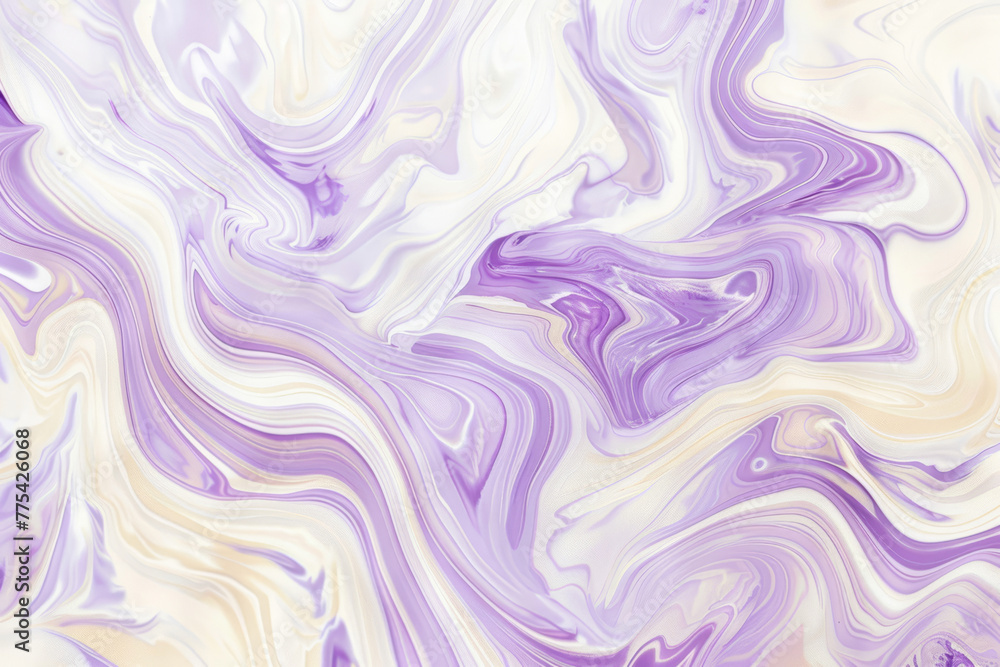 fluid, marbled pattern in soft purples and whites, evoking a sense of calm and luxury.