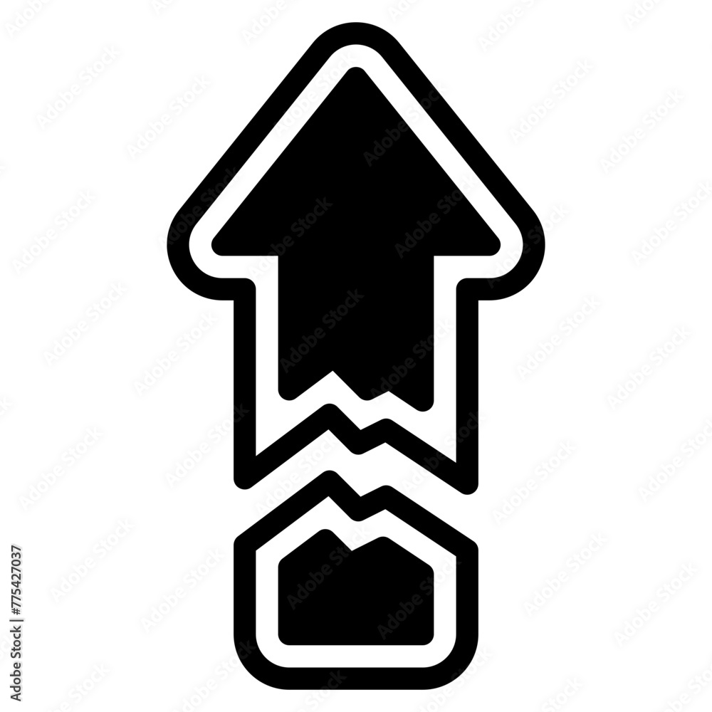 Broken arrow vector icon illustration Broken arrow vector icon illustration