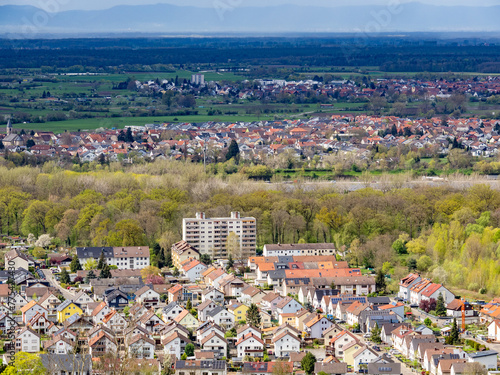 Blick in die Rheinebene zwischen Karlsruhe und Mannheim photo