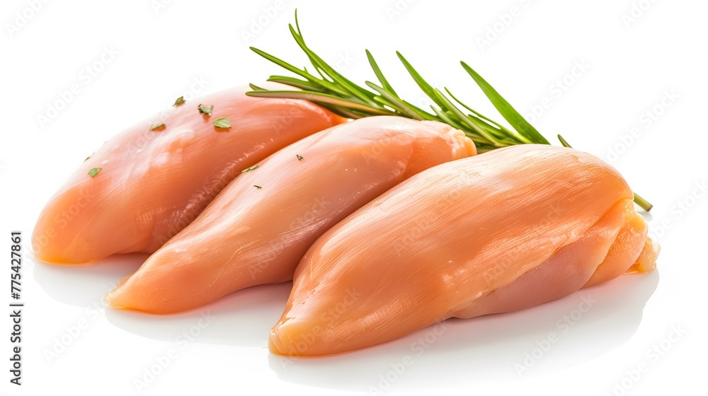Fresh raw chicken breast isolated on white background Fresh raw chicken breast isolated on white background
