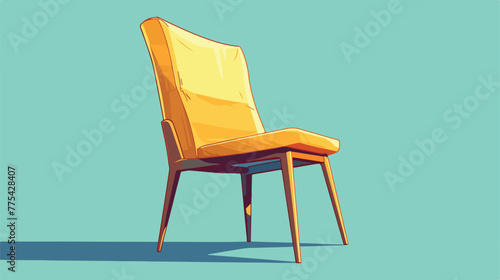 Chair line icon 2d flat cartoon vactor illustration